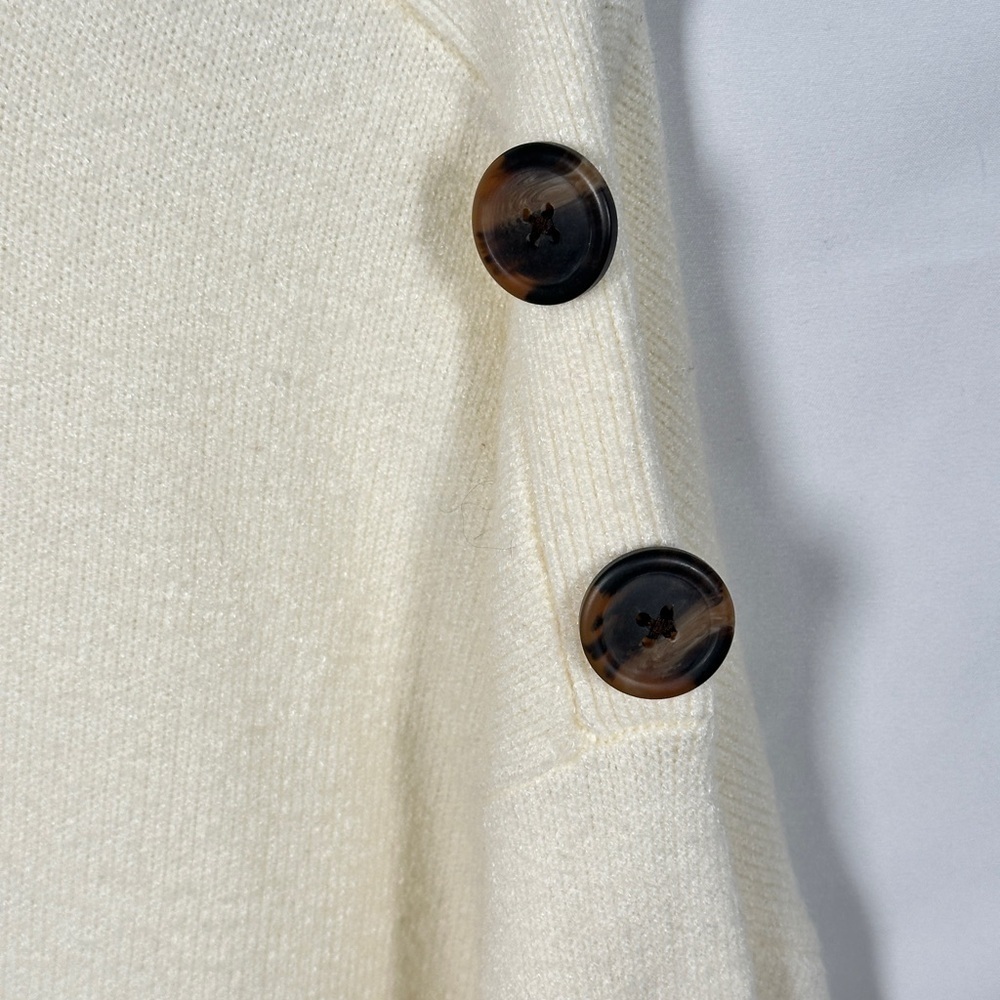 By Anthropologie cozy essential ribbed mock neck button shoulder knit sweater XL - Picture 7 of 14